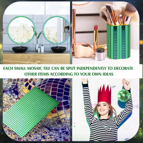 Vista 5 de Azulejos de mosaico autoadhesivos para proyectos de manualidades, 0.197 x 0.197 in (verde, 7200 piezas)