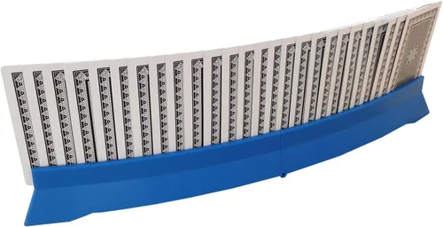 Vista 4 de Paquete de 2 tarjetas de juego para juego de cartas Bridge Canasta, portatarjetas plegables para naipes, estante curvo para adultos y personas
