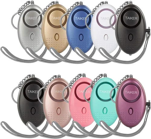 Vista 8 de Alarma personal para mujeres, 10 paquetes de 140 dB de emergencia de autodefensa de alarma de seguridad con luz LED para mujeres, niños y ancianos