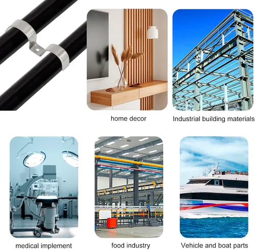 Vista 6 de 16Pcs 6mm 304 Stainless Steel Double Line Clamps Pipe Clamp with Screws for Pipe Tube Fixed Installation