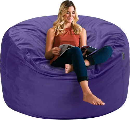 Vista 61 de HABUTWAY Silla de Puf de 2 Pies, Puf de 2' de Sillones Pequeños con Relleno, Silla de Puf en Forma de Lágrima de Terciopelo Ultra Suave con Funda