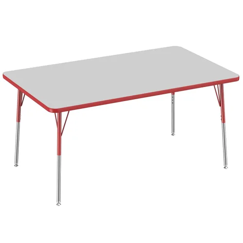 Vista 152 de FDP - Mesa rectangular para actividades escolares y de oficina (24 x 36 pulgadas), patas estándar con deslizadores giratorios, altura ajustable