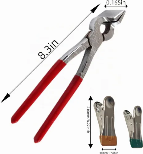 Vista 2 de Alicates planos Herramientas de fabricación de cuero Herramienta de costura de silla de montar de caballo resistente Alicates de cuero con 12