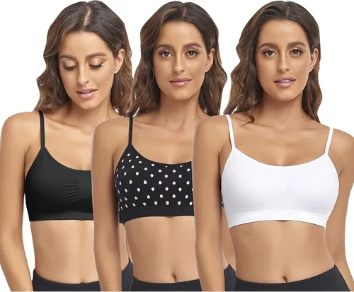 Vista 16 de Litthing Bralettes Padded for Women Cami Strap Bra Seamless Sportsbra Wireless Comfort Yoga Lightly T-Shirt Tank Tops
