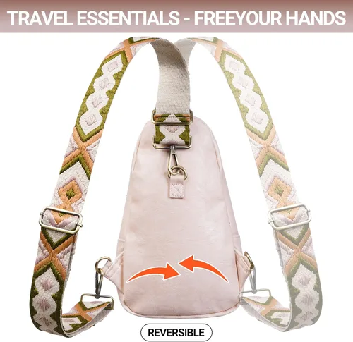 Vista 7 de KFXFENQ Bolso bandolera para mujer, de piel sintética, bolso bandolera pequeña, mochila cruzada multiusos para el pecho, para mujer, ciclismo