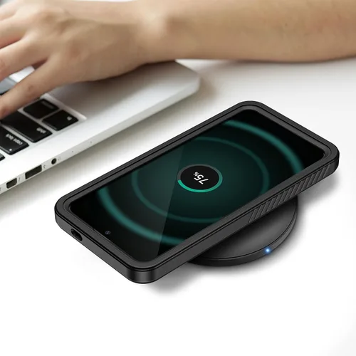 Vista 7 de Lanhiem Funda para Samsung Galaxy S24 FE, IP68 impermeable a prueba de polvo con protector de pantalla integrado, funda protectora de cuerpo Negro