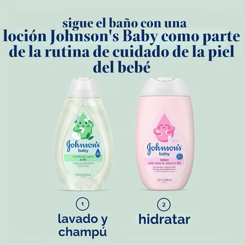Vista 7 de Johnson's Baby Baño de vapor calmante con aromas calmantes para relajar a los bebés, fórmula para no más lágrimas, calma y reconforta al bebé