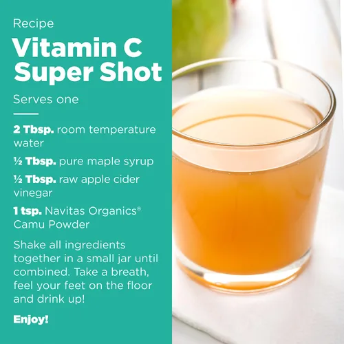 Vista 4 de Navitas Organics Camu Powder - Para batidos, jugos, inyecciones de bienestar y más - Vitamina C, antioxidantes - Apoyo inmunológico - USDA orgánico