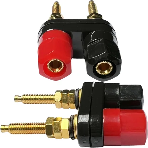 Vista 2 de CESS Terminal de poste de unión doble - Amplificador/altavoz/conector de cable de alimentación - Enchufe Banana Jack - Longitud 2.3 pulgadas