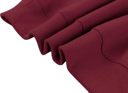 Vista 5 de Lauweion - Sudadera básica lisa de ajuste holgado con forro polar, capucha, mangas largas, hombro caído y bolsillo tipo canguro para mujer