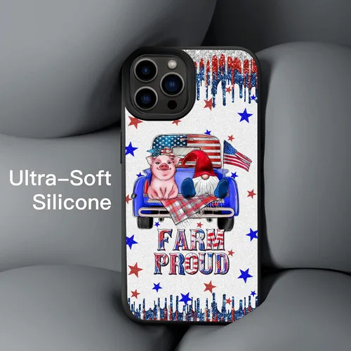 Vista 2 de America Farm - Funda para iPhone 16, 15, 14, 13, 12, 11 Pro Max, Galaxy S25, S24, S23, S22, S21, S20, FE Plus, A16, A15, A14, A54, Note 20