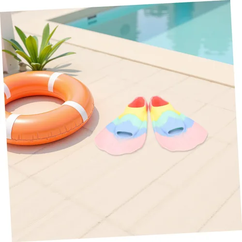 Vista 4 de Luxshiny Aletas de natación de silicona flexibles para aletas cortas ligeras y portátiles para entrenamiento de natación, aletas de esnórquel
