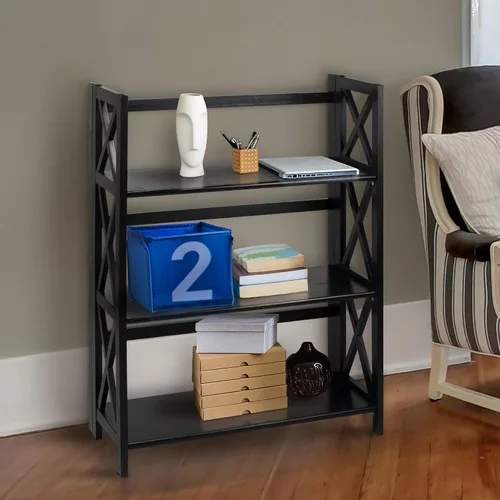 Vista 2 de Casual Home Montego - Estantería plegable con 3 estantes, color negro (nuevo)