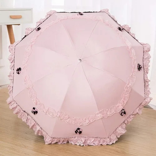 Vista 22 de Honeystore Paraguas plegable a prueba de rayos ultravioleta Princess Lace Parasol con cúpula anti-UV