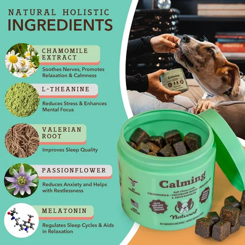 Vista 2 de Natural Dog Company Paquete de suplementos multivitamínicos y calmantes, nutrientes diarios y alivio de la ansiedad para perros, apoya la salud