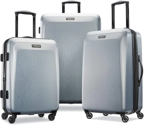 Vista 6 de AMERICAN TOURISTER Moonlight Hardside - Equipaje expandible con ruedas giratorias, Plateado), 92504-1776