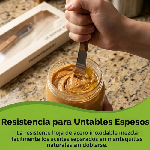 Vista 8 de Performore 2 cuchillos esparcidores, cuchillo de mantequilla de maní de 12 pulgadas que funciona muy bien con frascos y cuchillo corto de 5