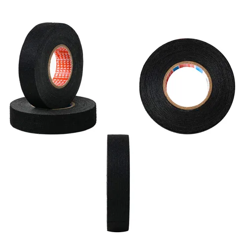 Vista 3 de HSTECH Cinta de tela para arnés de cables, 3/4 pulgadas por 50 pies (4 rollos), cinta de tela para arnés de cableado de altavoz, cinta adhesiva
