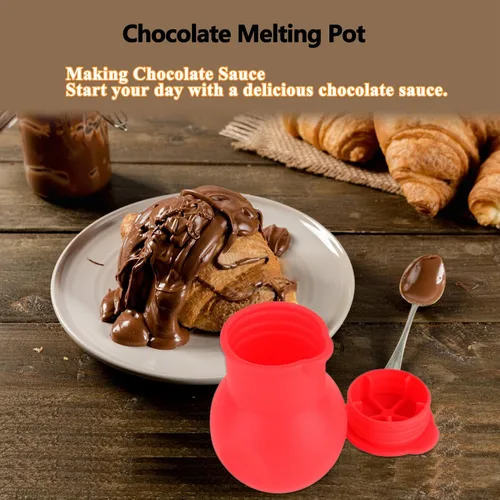 Vista 3 de Molde de silicona suave para derretir chocolate, 3.4 fl oz en microondas para mantequilla, queso, caramelo y caramelo, herramienta de vertido