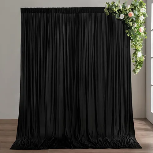 Vista 23 de Cortinas de fondo azul bebé de 10 x 9 pies sin arrugas para fiestas, cortinas de tela gruesa para fotos, para bodas, cumpleaños, baby shower