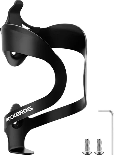 Vista 11 de ROCKBROS Soporte para botella de agua para bicicleta, ligero, resistente, aleación de aluminio, jaula para bebidas con tornillos, soportes