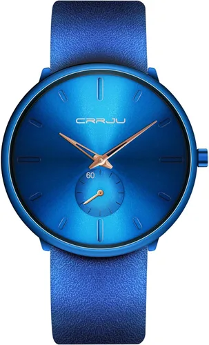 Vista 9 de Mens Watches Ultra-Thin Minimalist Waterproof-Fashion Wrist Watch for Men Unisex Dress with Leather Band