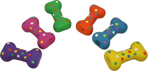 Vista 3 de Multipet Globken - Juguete de látex con forma de pollo y hipopótamo para perros, tamaño surtido