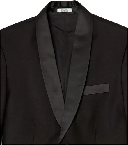 Vista 4 de Calvin Klein Conjunto de traje de esmoquin formal de 2 piezas para niños, incluye chaqueta y pantalones de vestir, detalles de ribete satinado