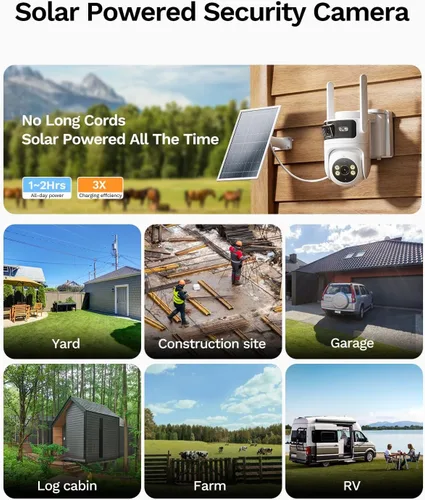 Vista 9 de LongPlus AOV WiFi Outdoor Security Camera, Dual Lens, 2K+2K