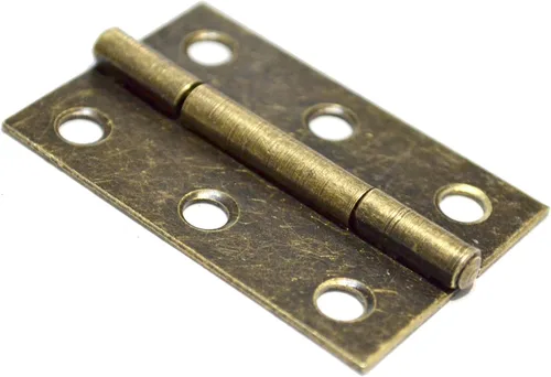 Vista 6 de 10 bisagras de bronce plegables de latón vintage con tornillos para puertas, ventanas, muebles, armarios, armarios, cajas de madera