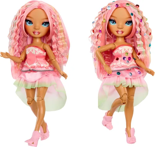 Vista 3 de Rainbow High Be Dazzling Muñecas de moda - Adeline Rose (Rosa) con herramienta Bedazzler y Gemas brillantes