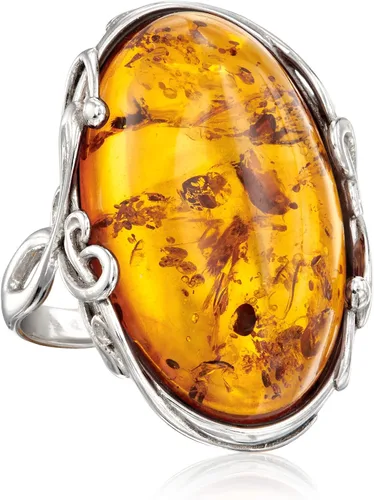 Vista 4 de Ross-Simons Orange Amber Ring in Sterling Silver