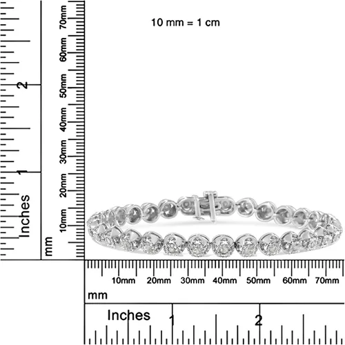 Vista 4 de Pulsera de plata de ley 925 de 1,0 quilates con placa milagrosa de 7.0in (I-J, claridad I3)