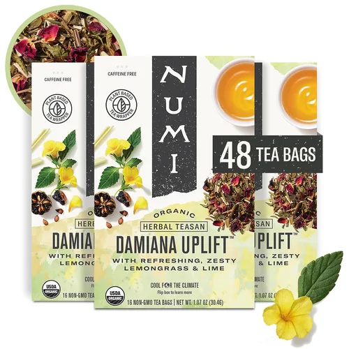 Vista 21 de Té de cúrcuma, Amber Sun, Numi Organic Mezcla de té de cúrcuma de hierbas con rooibos y especias