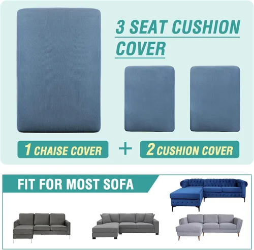 Vista 62 de OKYUK Fundas para sofá modular, 3 piezas, fundas de cojín de terciopelo para sofá, en forma de L, funda de cojín separado para sofá, protector