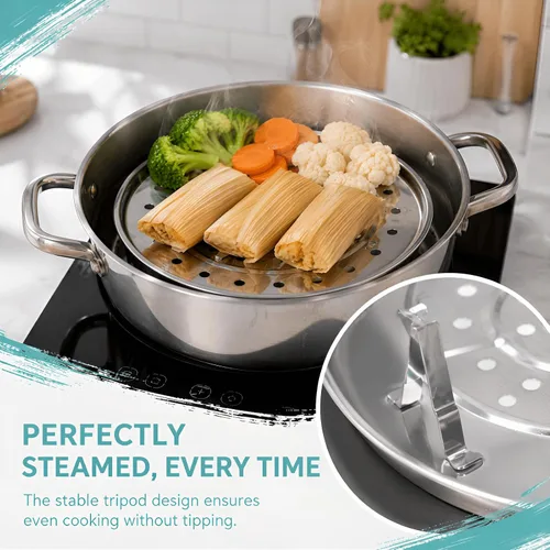 Vista 3 de Bandeja de vapor de acero inoxidable 304 con patas extraíbles