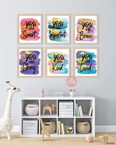 Vista 4 de MTL HOE Impresiones artísticas para habitación de niñas, citas positivas, arte de pared para niños, carteles para dormitorio de niñas adolescentes