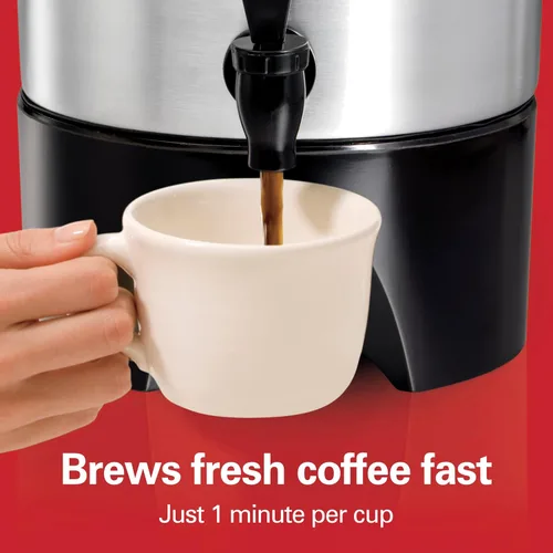Vista 10 de Hamilton Beach Urna de café de 45 tazas y dispensador de bebidas calientes, color plateado Fast Brewing 1 Minute Per Cup Makes 15-45 Cups