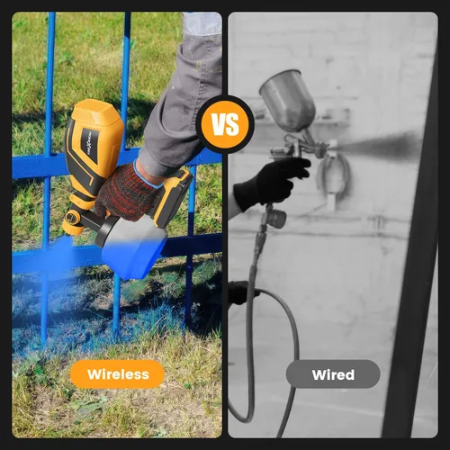 Vista 6 de Pulverizador de pintura inalámbrico para batería Dw 20V MAX, pulverizador de pintura eléctrico con 40.6 fl oz, fácil de limpiar, modos