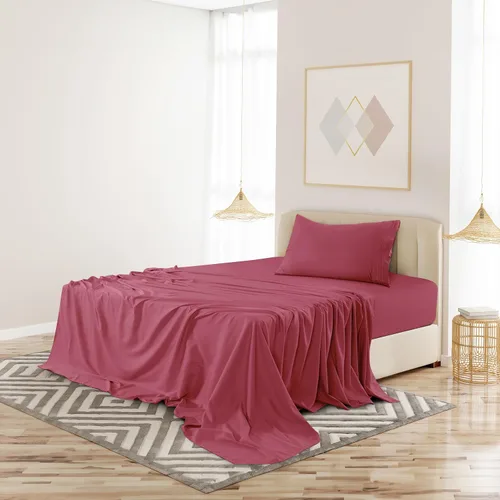 Vista 415 de LUX Décor - Juego de sábanas Twin de microfibra ultrasuave de 3 piezas con sábana encimera, sábana bajera de 16 pulgadas de profundidad y funda