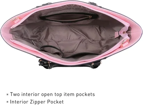 Vista 5 de Dasein Satchel Purse Handbag for Women Large Shoulder Work Tote Bag With Matching Wallet