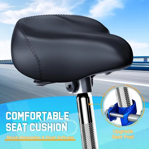 Vista 7 de Triciclo para adultos, bicicletas de 3 ruedas de 24/26 pulgadas con canasta grande, bicicleta de crucero para mujeres/hombres/personas mayores