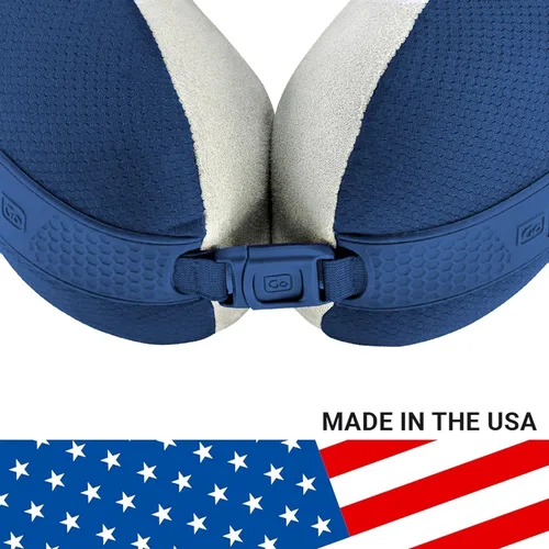 Vista 11 de Go Travel American Dreamer, almohada de viaje de lujo, almohada de cuello de espuma viscoelástica Adjustable Front Closure, Ideal for Airplane