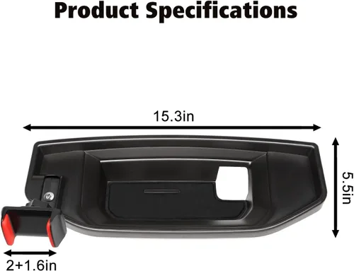 Vista 5 de RT-TCZ Soporte de montaje para tablero de teléfono celular con kit de caja de almacenamiento, consola central, accesorios interiores para Dodge RAM