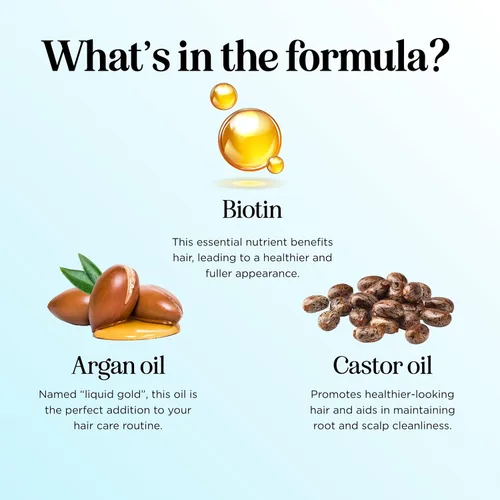 Vista 4 de Suero voluminizador de biotina para el cabello para hombres y mujeres, suero de cafeína para el cuidado del cabello y el cuero cabelludo con aceite
