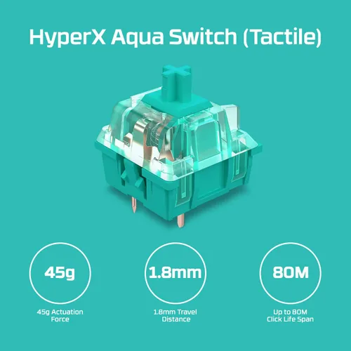 Vista 4 de HyperX Alloy Origins Core - Teclado mecánico para juegos tenkeyless, luz controlada por software y personalización macro, factor de forma compacto