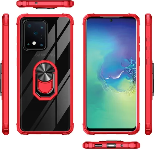 Vista 8 de Funda transparente con función atril para Samsung Galaxy S20 Ultra, protección contra caídas para Galaxy S20 Ultra, carcasa delgada para teléfono