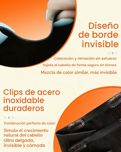 Vista 3 de Full Shine - Extensiones de cabello sin costuras con clip, color marrón oscuro