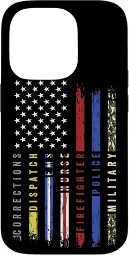 Vista 17 de First Responder Hero Flag Nurse EMS Police Fire Brigade - Carcasa militar para iPhone 17