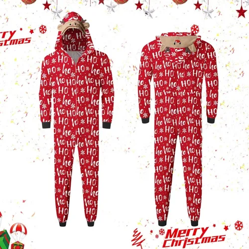 Vista 2 de IFANd Pijamas de Navidad para la familia, conjunto de pijamas a juego, ropa clásica de Navidad a cuadros para adolescentes, mujeres y hombres